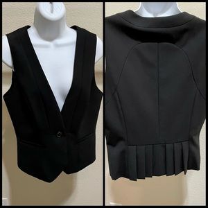 Antonio Melani black ruffle vest, size 8